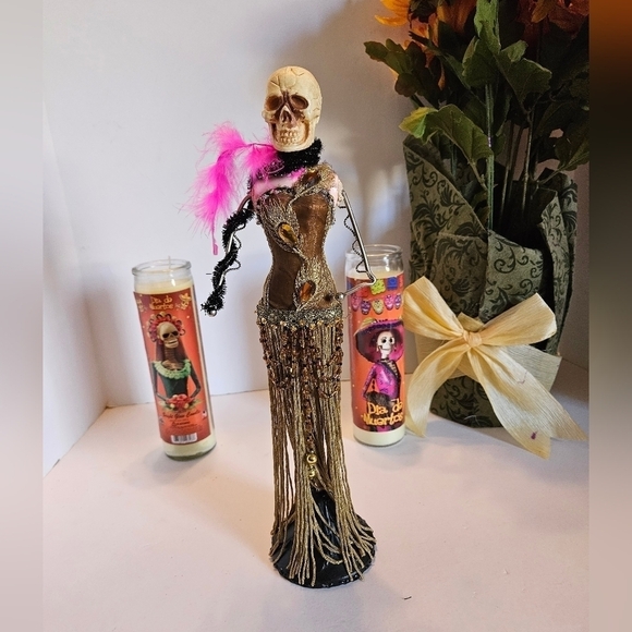 Handcrafted Catrina Day Of The Dead Candles Bundle